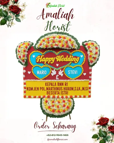 Karangan Papan Bunga Pernikahan di Sodong